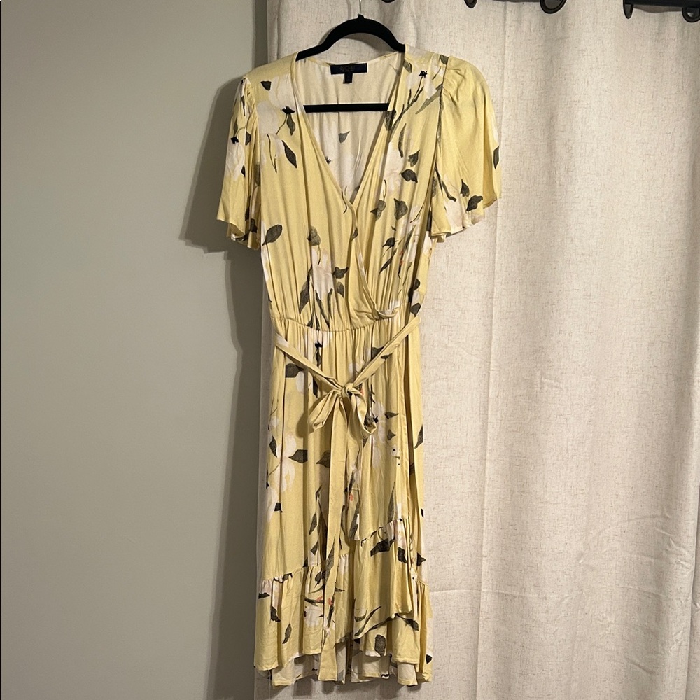 Rachel Roy Yellow Floral Wrap Dress